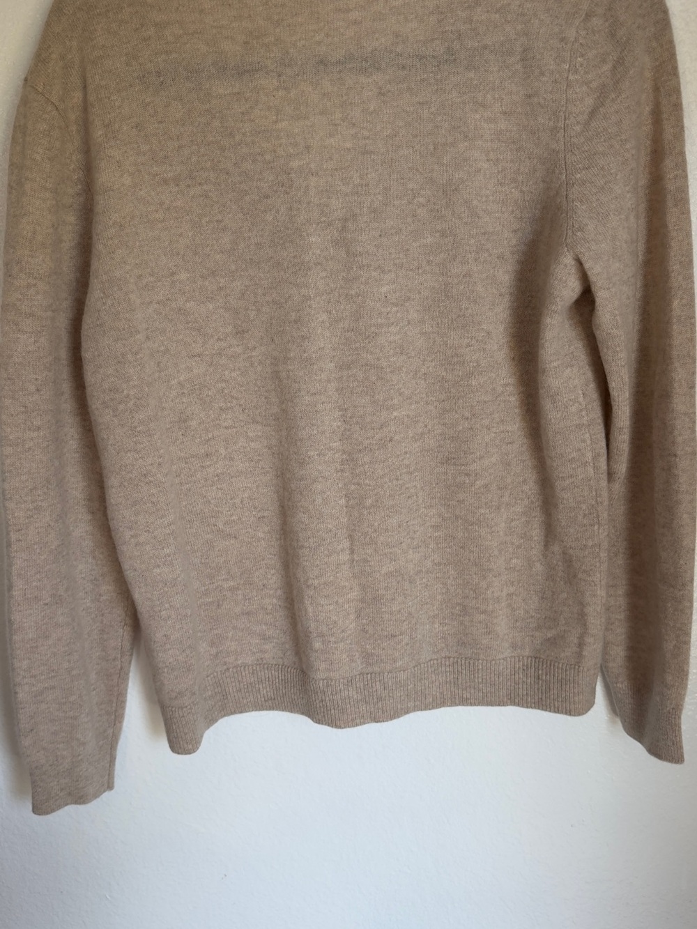 Garnet Hill Women's V-Neck Sweater in Light Beige - Picture 5 of 5